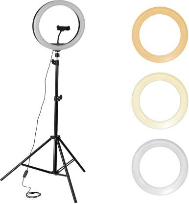 durReey 10 inch Big LED Selfie Ring Light with Tripod Stand 7 Feet | 3 mode Ring Flash  (White, Black)