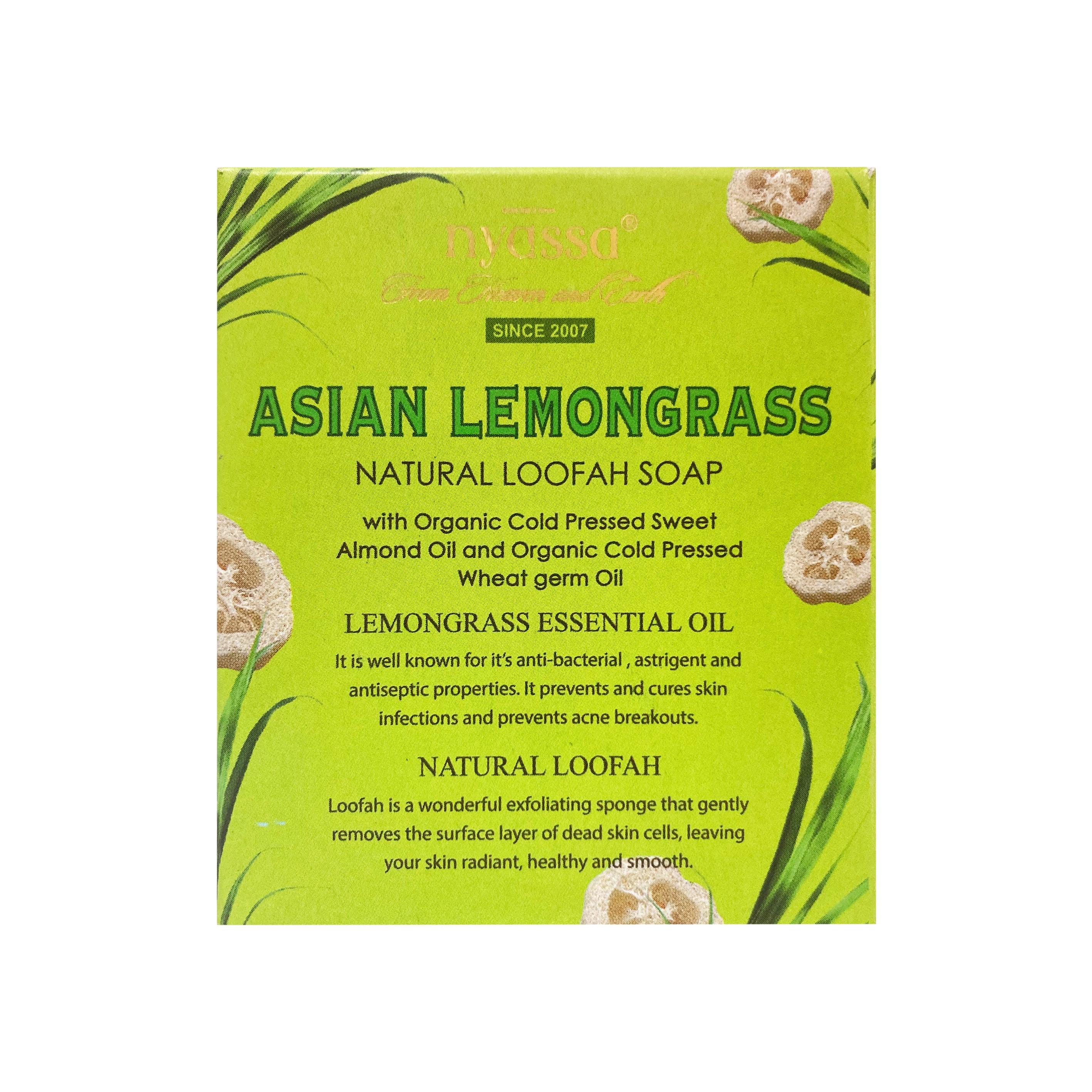 Asian Lemongrass Handmade Loofah Soap 150 gm - Nyassa