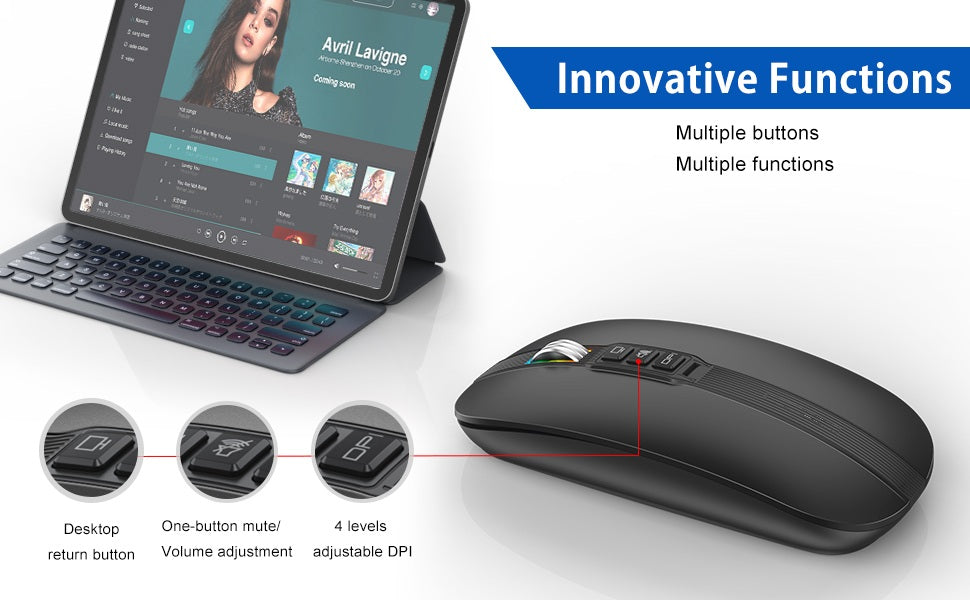 Bluetooth Mouse, Dual Mode Multifunctional Bluetooth Mouse,