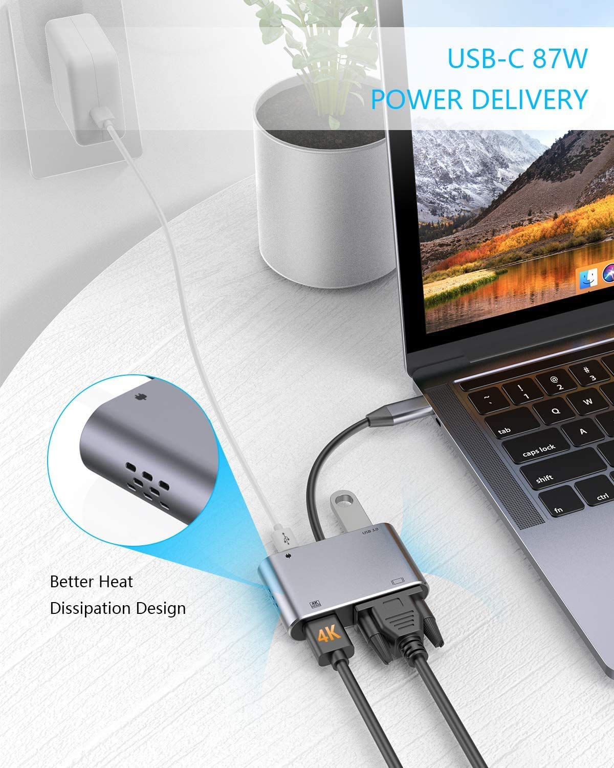 4 In 1 Extended USB/PD/HDMI/VGA Multimedia Card Travel Docking Station