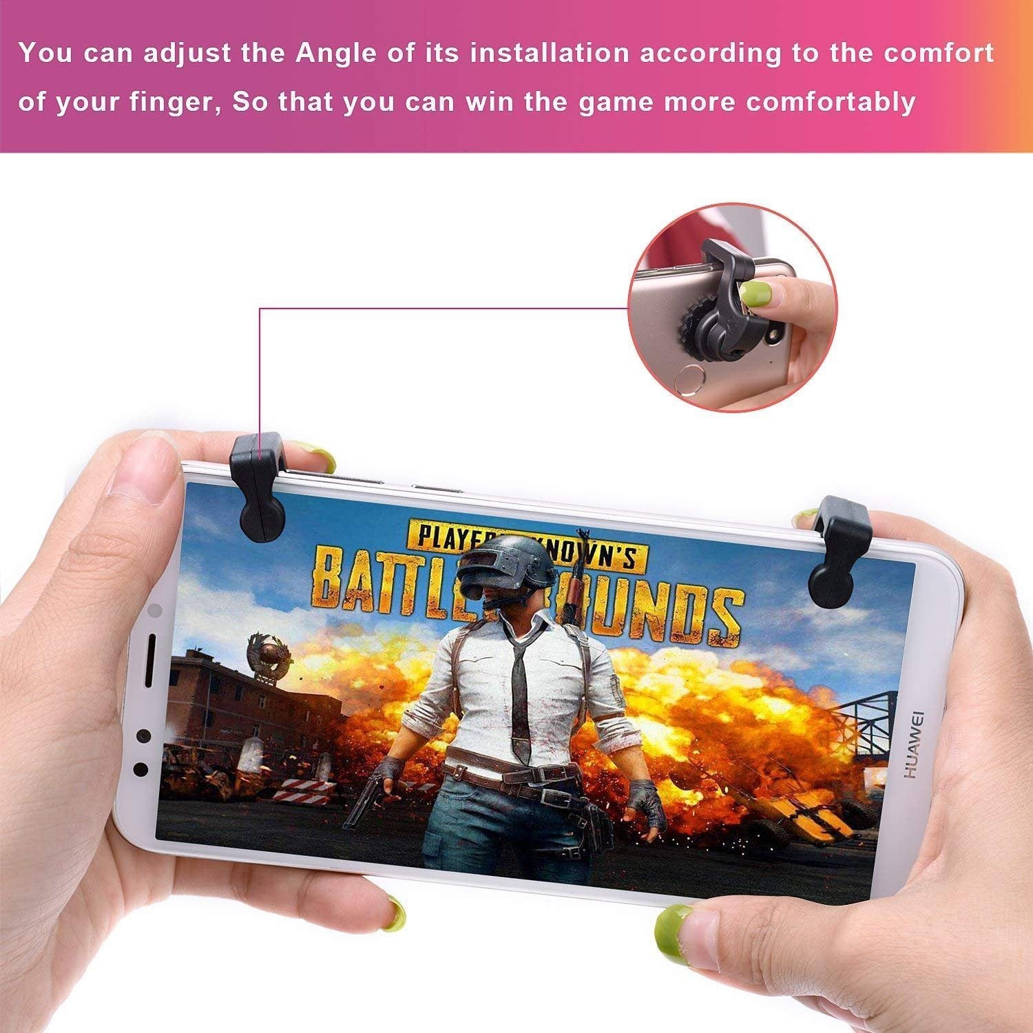 durReey Gaming Controller Trigger Aim Key L1 R1 Shooting Fit for Call of Duty COD, PUBG, Knives Out, for Survival Rules, for Survivor Royale, for Critical Ops, etc. (Black Wheel)