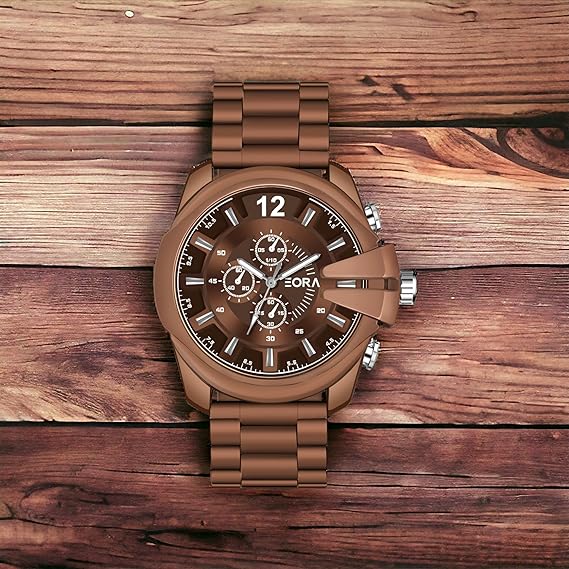 EORA Le Classic - Analog Watch for Men-Stylish Timepiece with Brown - Stainless Steel Belt