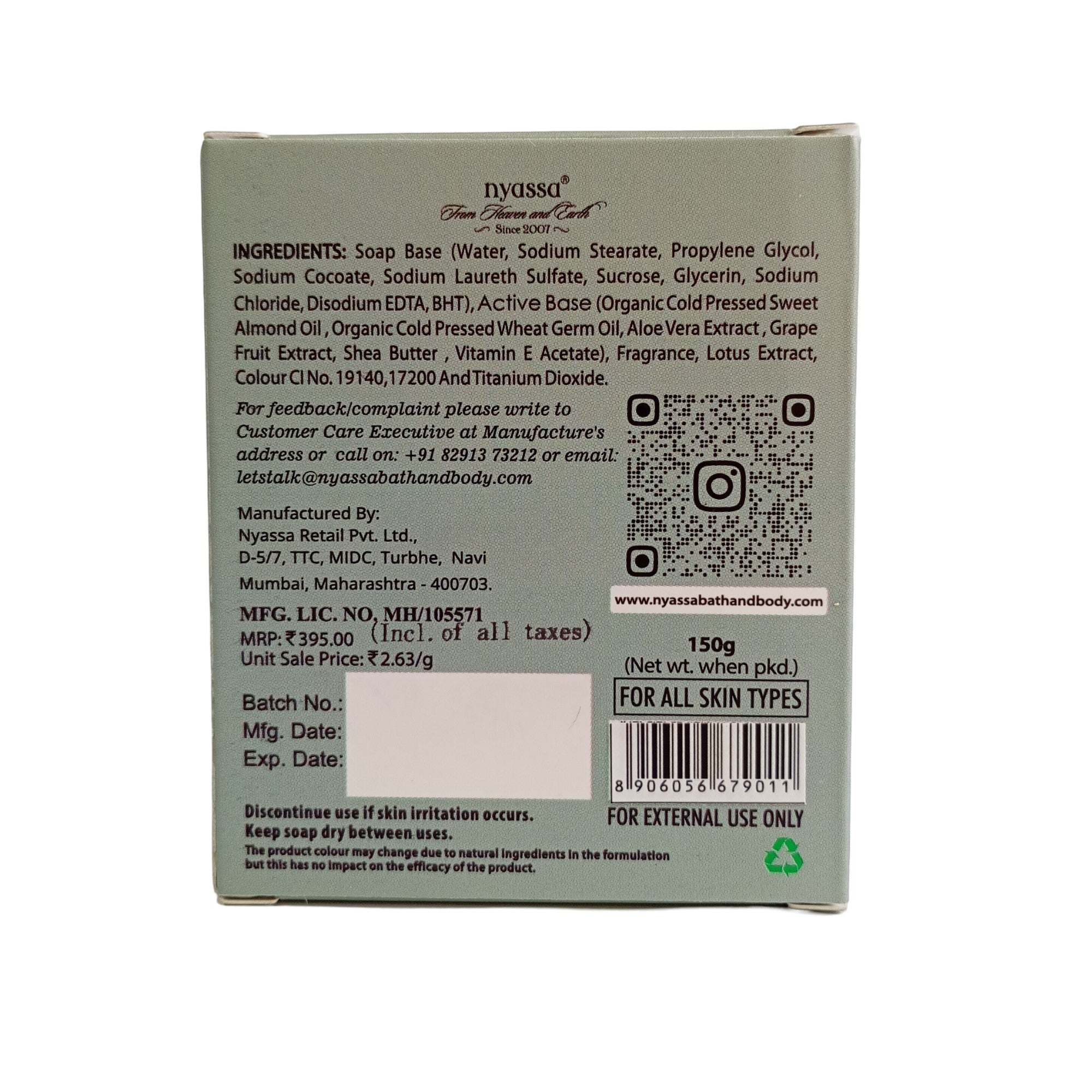 Divine Lotus Handmade Soap 150gm