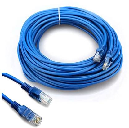 durReey  Patch Cable 15 m 15 METER Ethernet CAT5/5E RJ45 Network Internet Wire LAN Cable High Speed  (Compatible with Laptop, PC, Modem, Blue, One Cable)