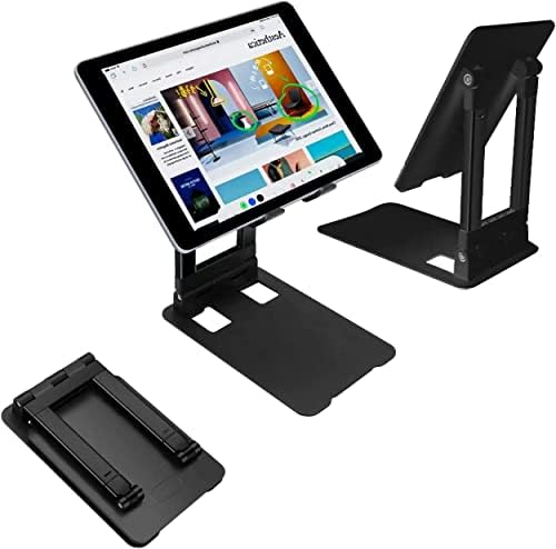 Set of black tablet stands on a white background