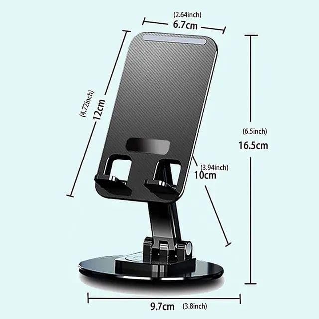 Phone holder with dimensions on a light blue background