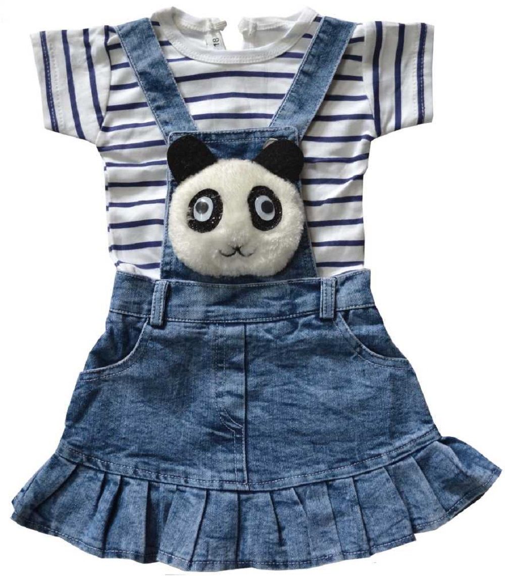 durReey Baby Girls Dungaree With Tshirt Design No 1027