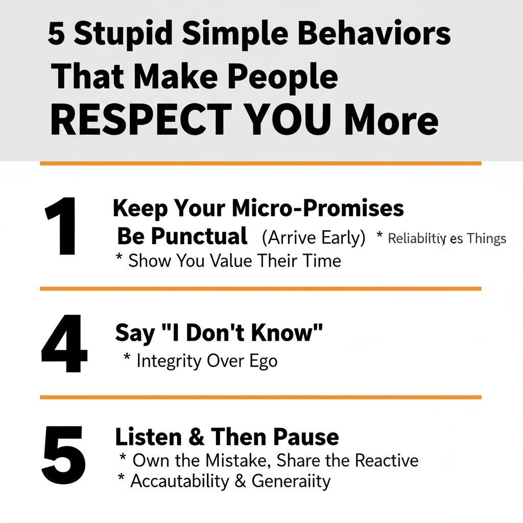 5 stupid simple behaviors that make people respect you more
