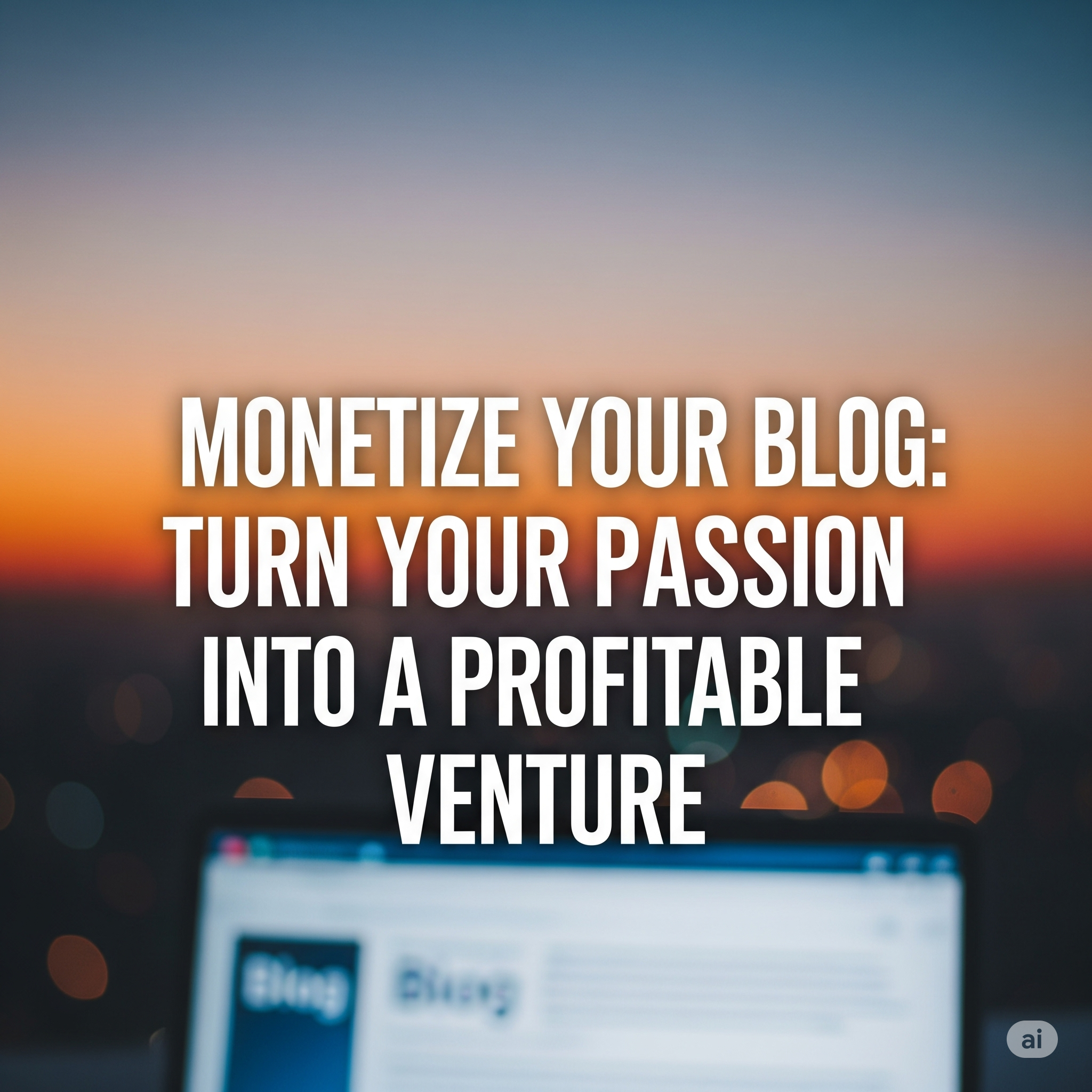 Monetize Your Blog: Turn Your Passion into a Profitable Venture