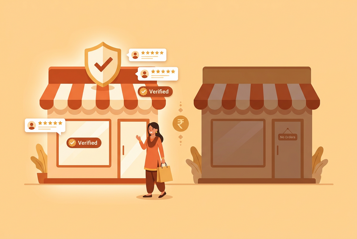 Building trust in an Indian online store through secure payments, genuine product reviews, reliable delivery, transparent return policies, and hassle-free refunds for small business sellers.
