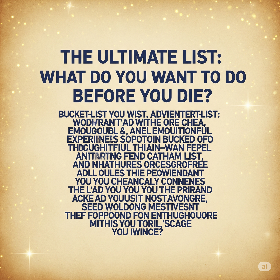 The Ultimate List: What Do You Want to Do Before You Die?