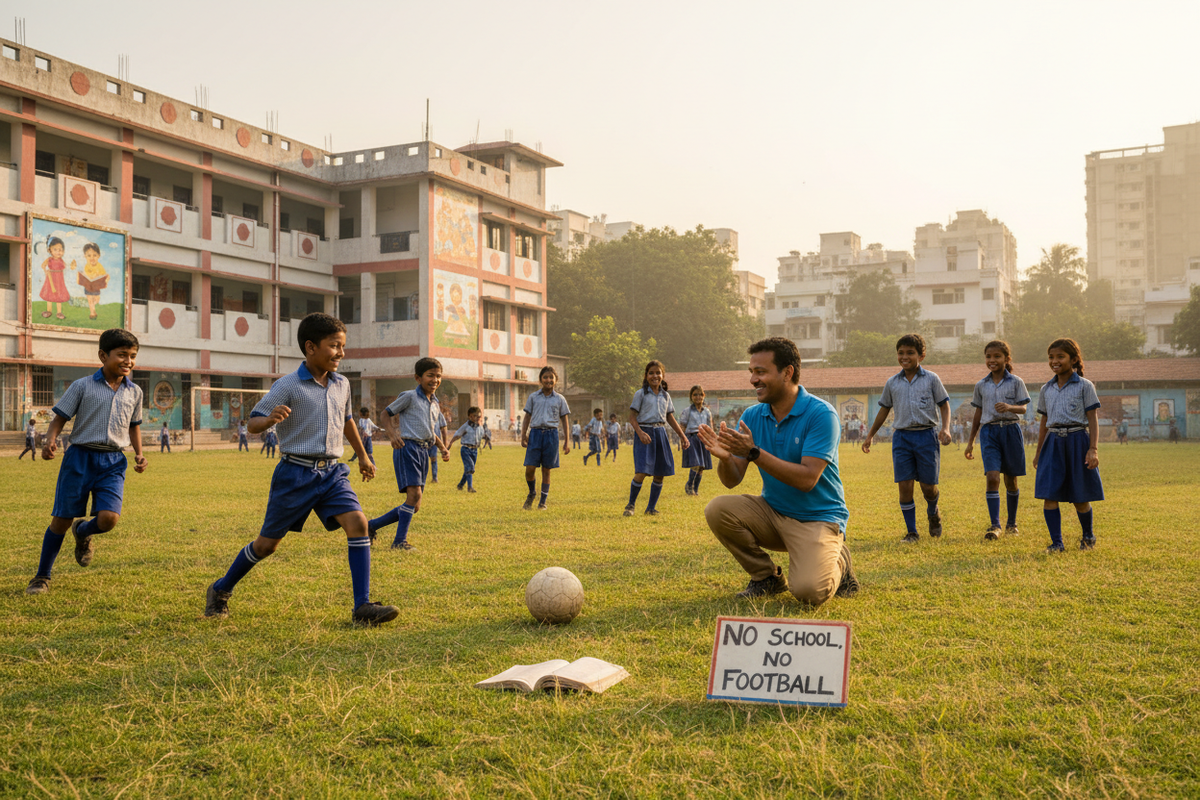 Learn how Ashok Rathod's 'No School, No Football' rule is empowering 26,000 children in Mumbai, fighting dropouts and child marriage. An inspiring story of social change.