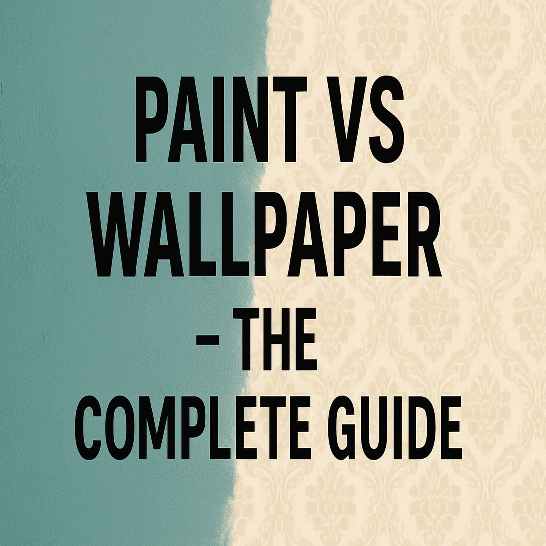 Comparison of a painted wall and a wallpapered wall, highlighting interior design choices for home coverings in India.