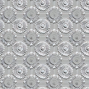 Tin Tile Floral Seamless Pattern - Embossed White & Grey Vintage Design