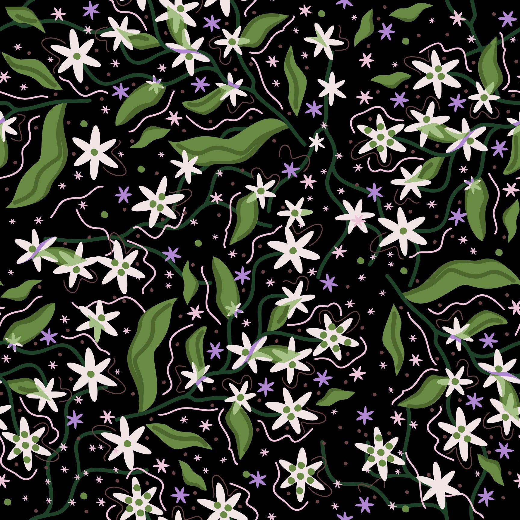 The Floral Wallpaper - Ornate Floral Tile Seamless Pattern - Blue & Beige Botanical Design