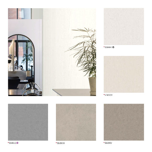 Stylish Café Interior with Archway & Plant, showcasing Modern Neutral Wall & Floor Finishes.