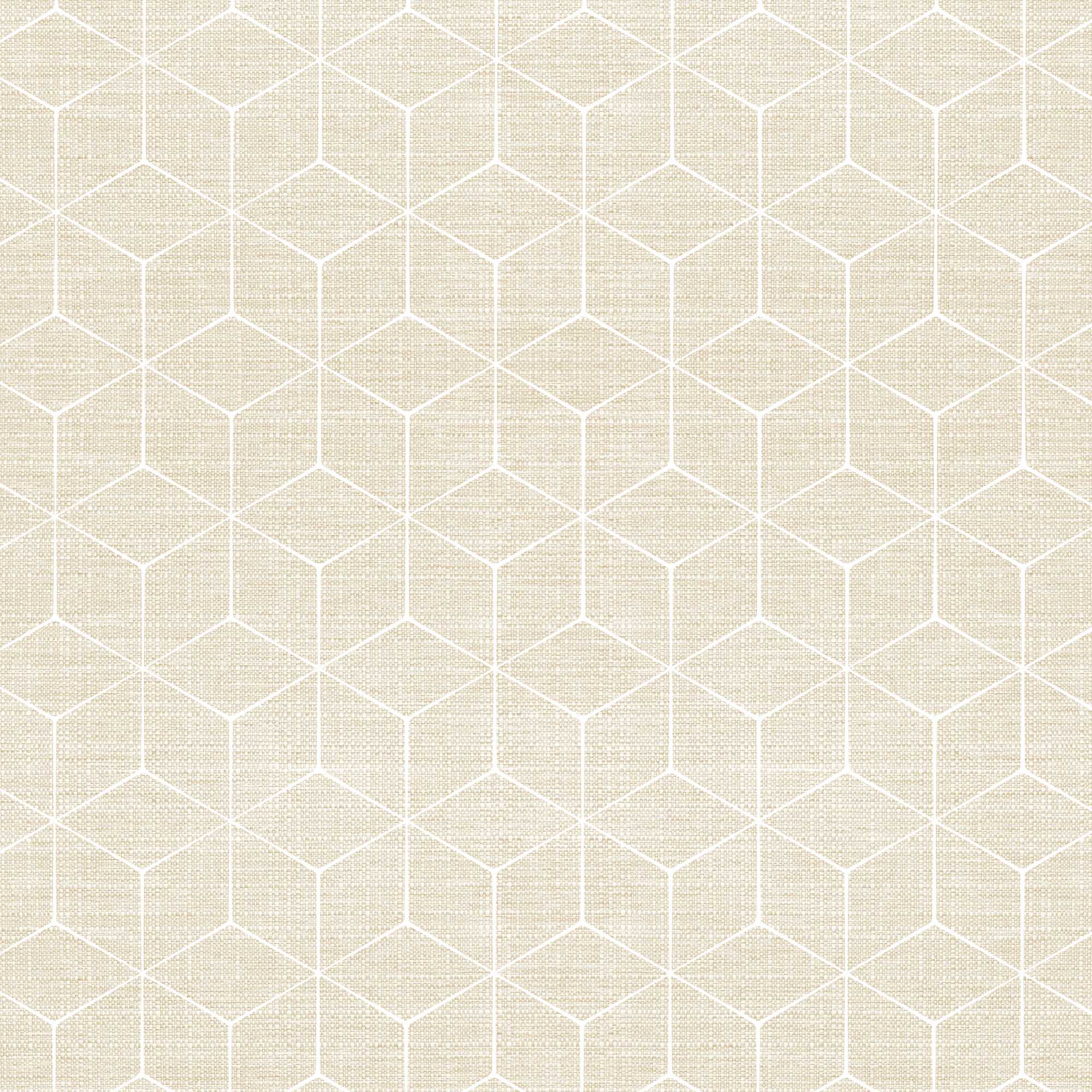 A wallpaper with a geometric pattern in beige color.