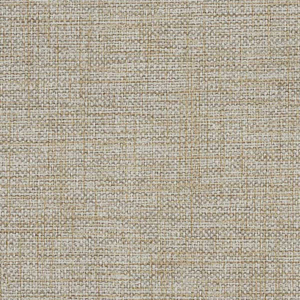 A close-up texture shot of a beige woven wallpaper.