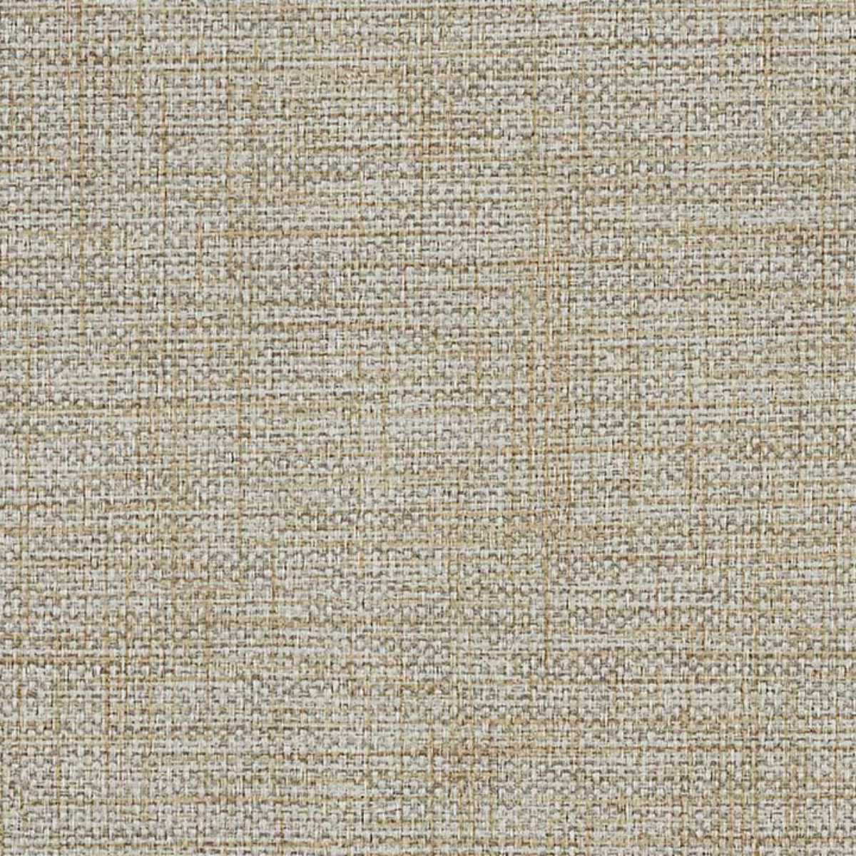 A close-up texture shot of a beige woven wallpaper.