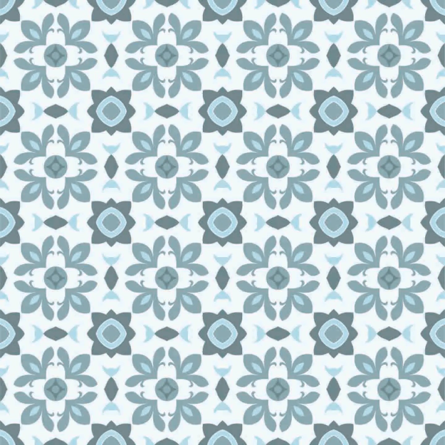 Pattern of blue and gray geometric shapes on a white background