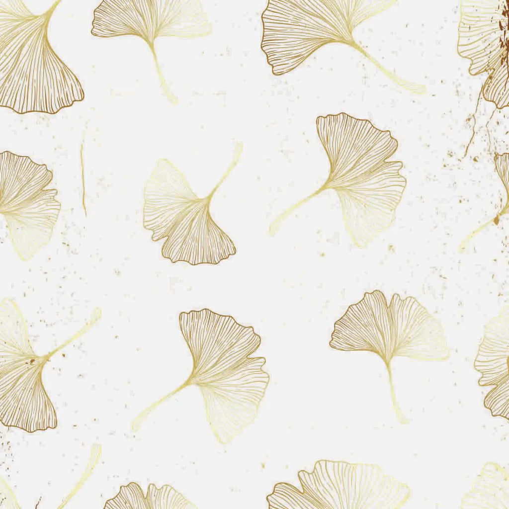 Pattern of gold ginkgo leaves on a light background