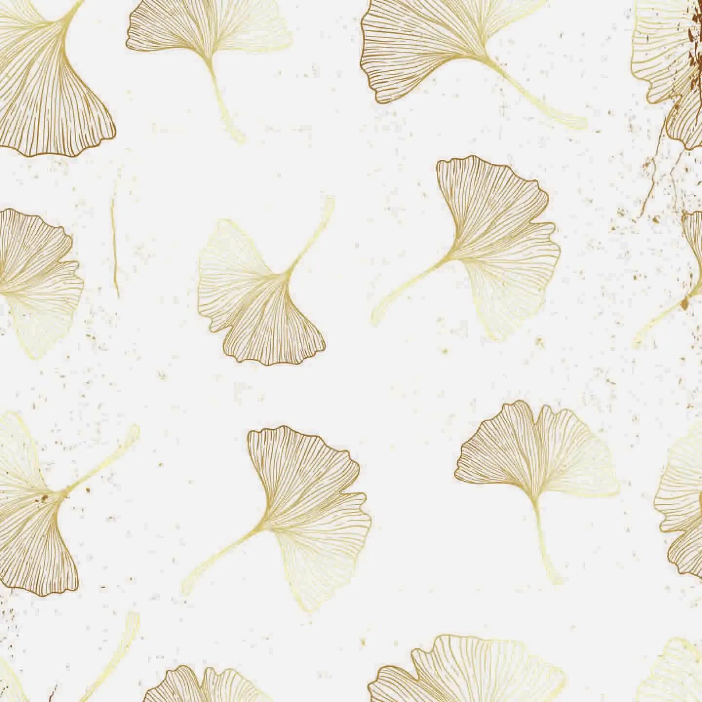 Pattern of gold ginkgo leaves on a light background