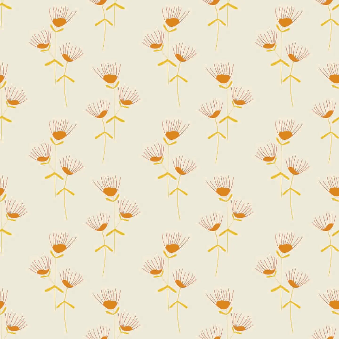 Pattern of stylized flowers on a beige background