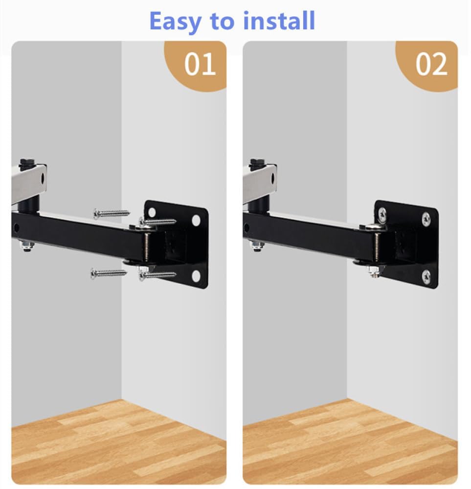 Wall Mount Tablet Cell Phone Stand Long Arm Stretchable Holder for 4-13 inch Devices