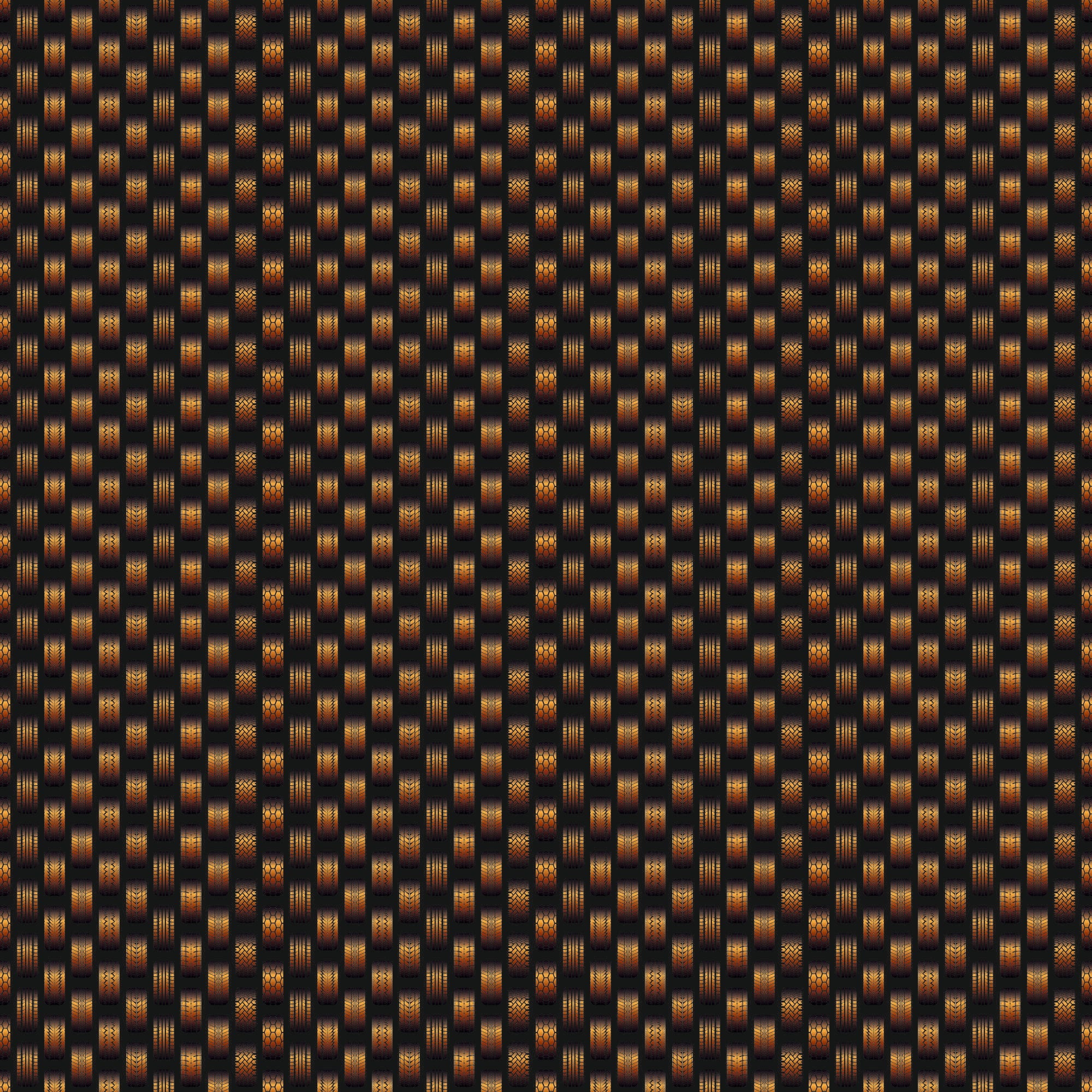 Golden Checkered Halloween Seamless Pattern - Spooky Glowing Grid