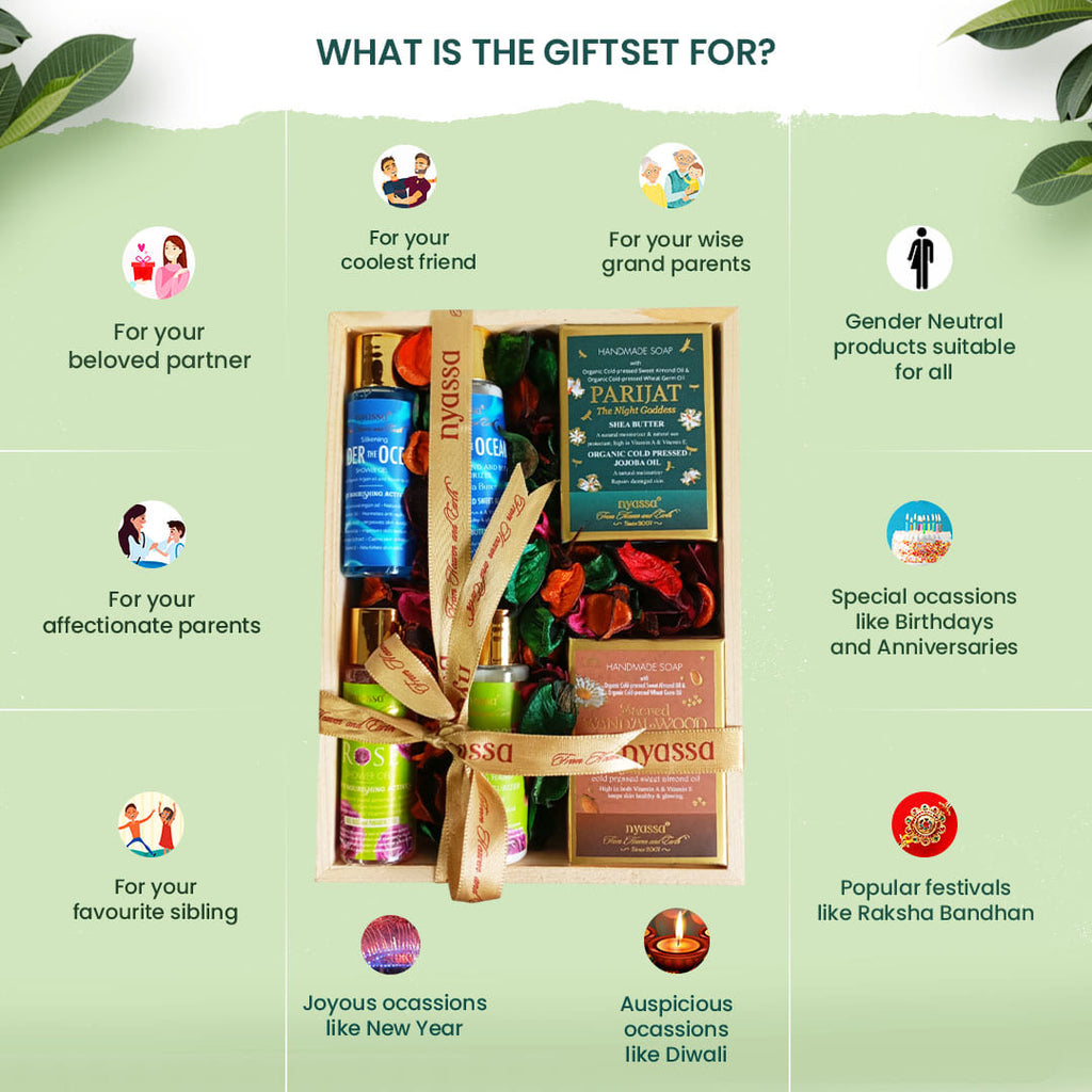 Nyassa Scented Serenity Wooden Gift Set 6 pcs