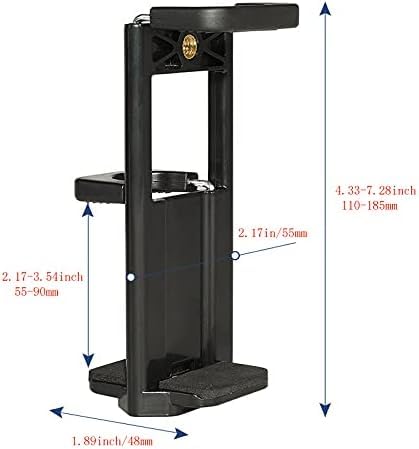 Black metal stand with dimensions labeled on a white background