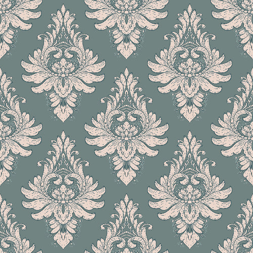 Decorative floral pattern on a teal background