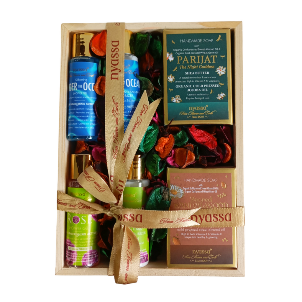 Nyassa Scented Serenity Wooden Gift Set 6 pcs