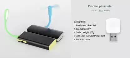 Triple Combo - USB Light | USB Fan - Mini USB Bulb - Emergency Combo (use with laptop, phone, desktop) usb Led Light USB Fan (Multicolor)