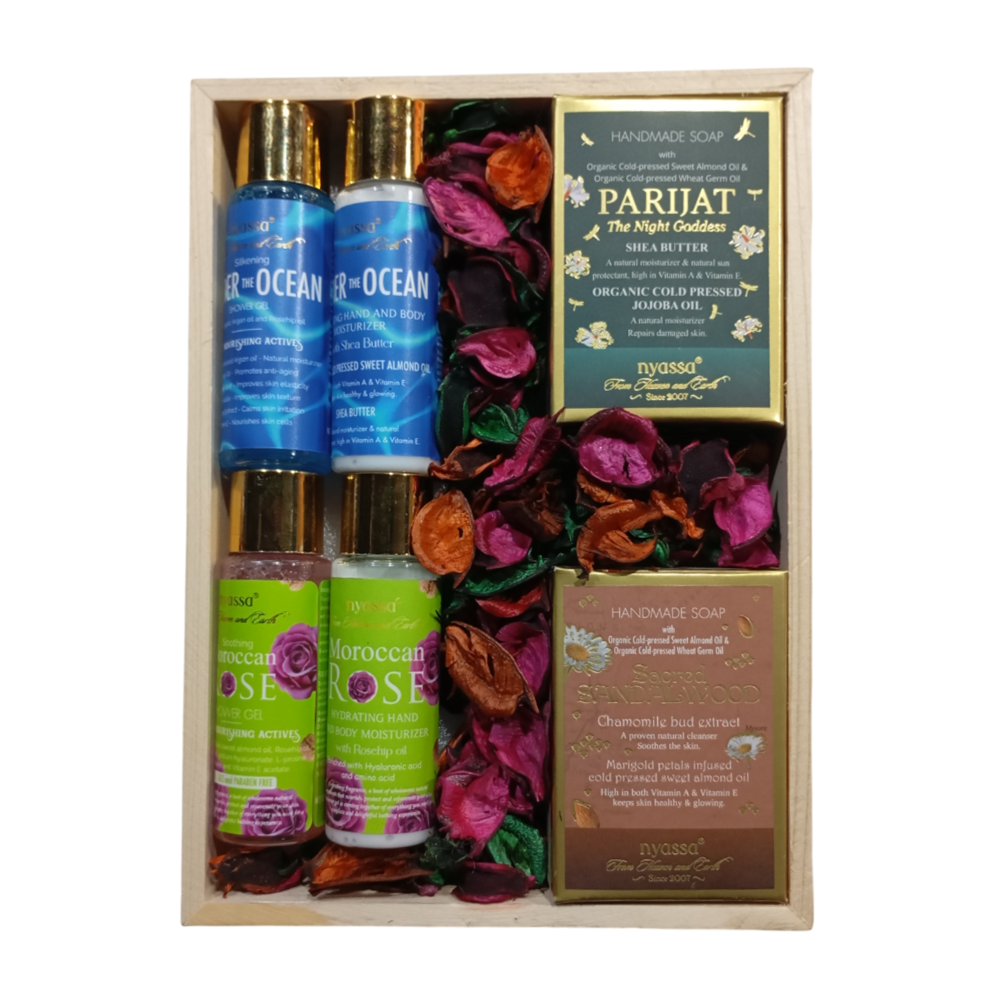 Nyassa Scented Serenity Wooden Gift Set 6 pcs