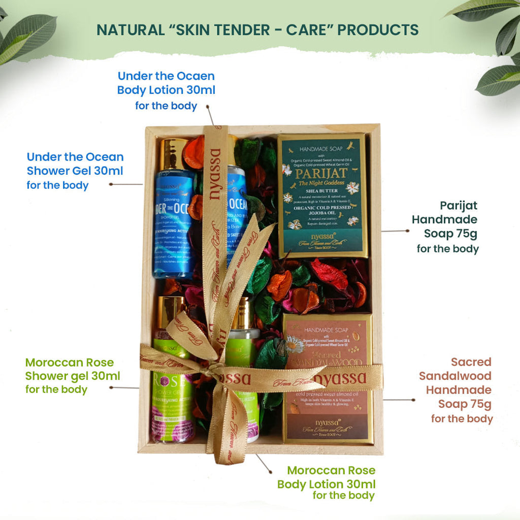 Nyassa Scented Serenity Wooden Gift Set 6 pcs