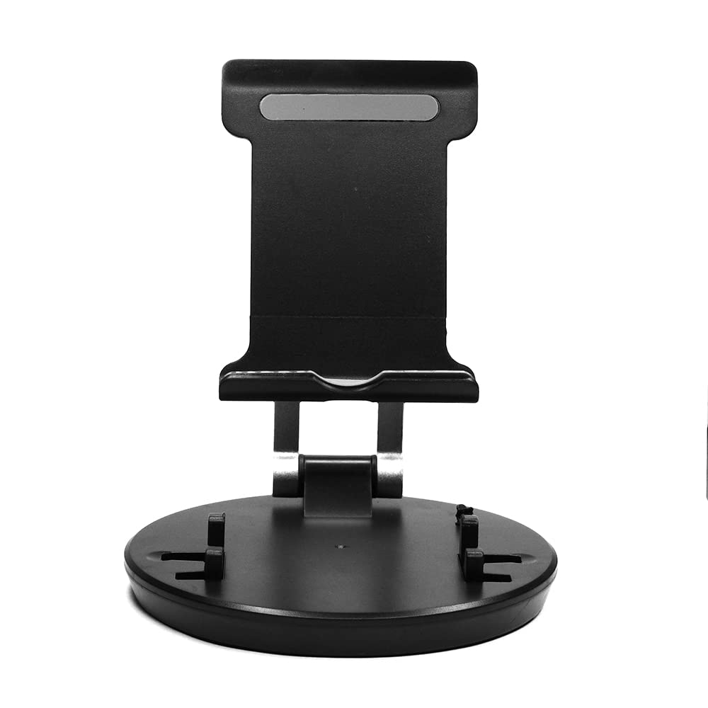 durReey Adjustable Desktop Tablet Stand 2 in 1 Mobile Phone & Tablet Holder Sturdy & Heavy Metal Base with Cable Organizer Clips for Tab, Tablet & Smartphone