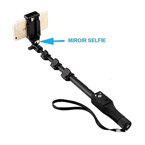 durReey Selfie Stick with Bluetooth Remote, Extendable Up to 113.5 CM, Black