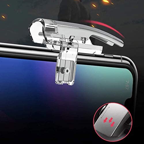 durReey 5.56 Mobile Game Controller Trigger Aim Button & [2PAIR] Finger Sleeve Joystick (Clear, for Mac OS, PC)