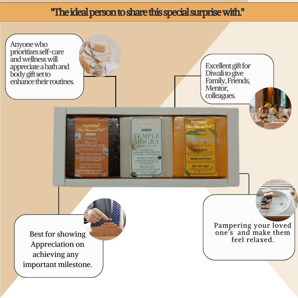 An Indian Tradition - Set of 3 Handmade Soaps - Nyassa