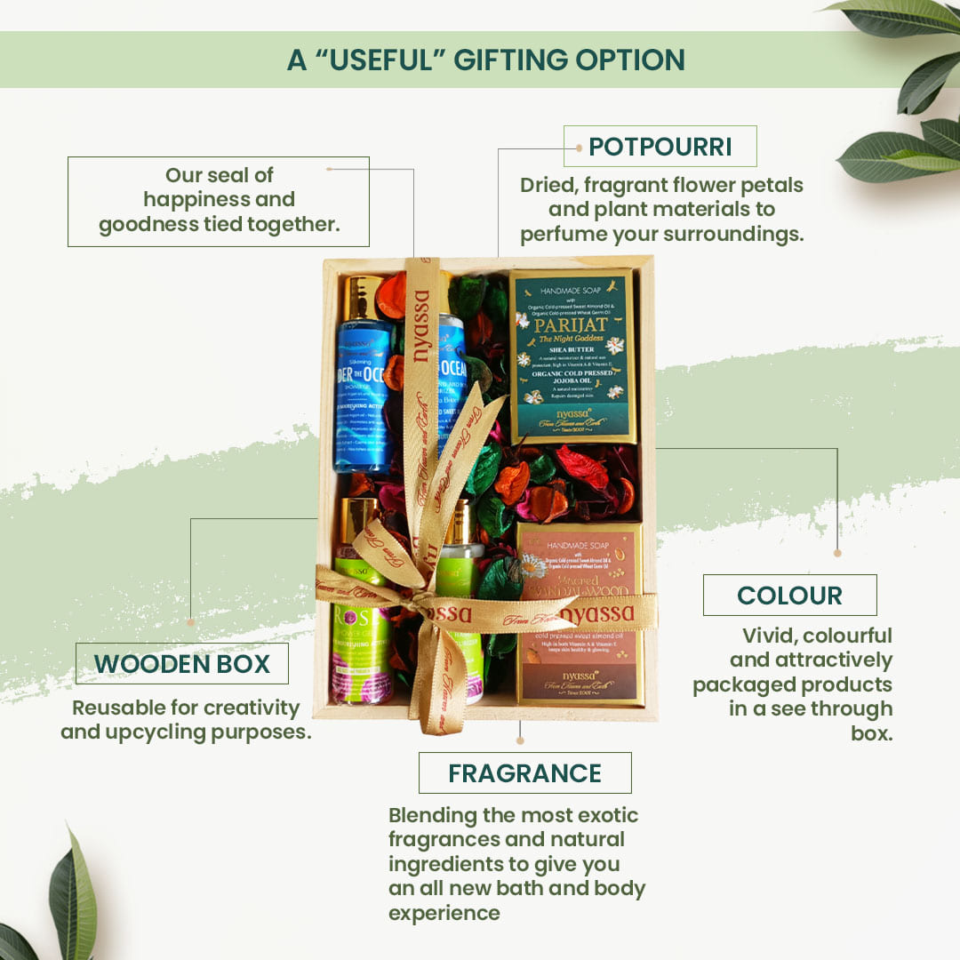 Nyassa Scented Serenity Wooden Gift Set 6 pcs