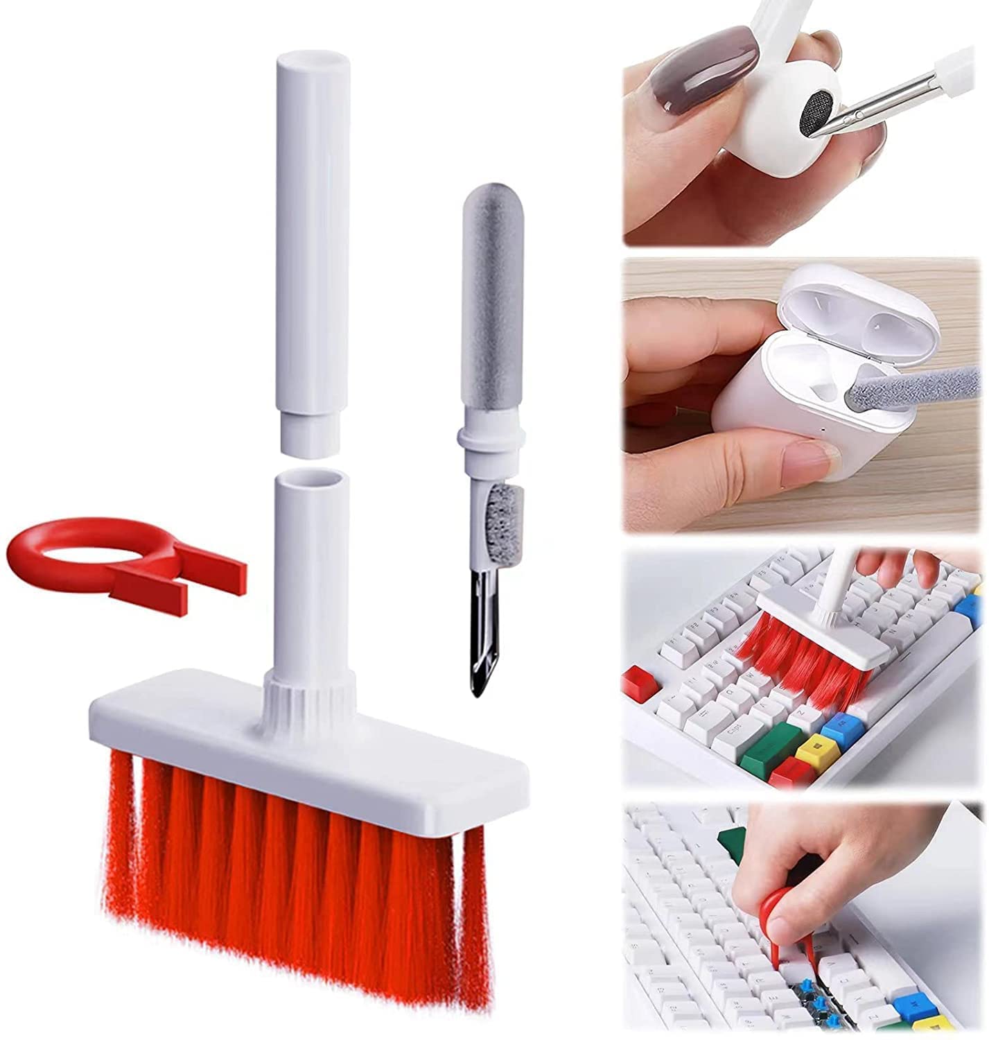 FKU 5-in-1 Multi-Function Cleaning Tools Kit for Laptops, Keyboards, & Earbuds
