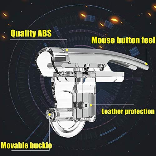 durReey 5.56 Mobile Game Controller Trigger Aim Button & [2PAIR] Finger Sleeve Joystick (Clear, for Mac OS, PC)