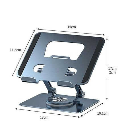 Tablet Stand, 360 Rotating Portable Aluminum Adjustable Folding Tablet Stand Holder - GREY