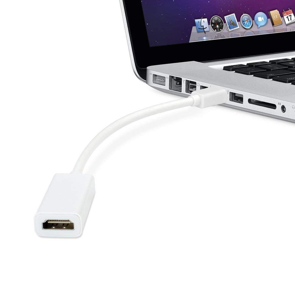 Mini DisplayPort/Thunderbolt to HDMI Male to Female Adaptor Cable (15cm)