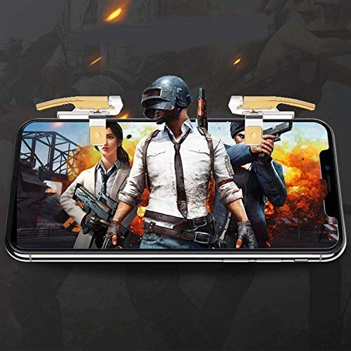 durReey 5.56 Mobile Game Controller Trigger Aim Button & [2PAIR] Finger Sleeve Joystick (Clear, for Mac OS, PC)