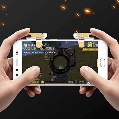 durReey 5.56 Mobile Game Controller Trigger Aim Button & [2PAIR] Finger Sleeve Joystick (Clear, for Mac OS, PC)