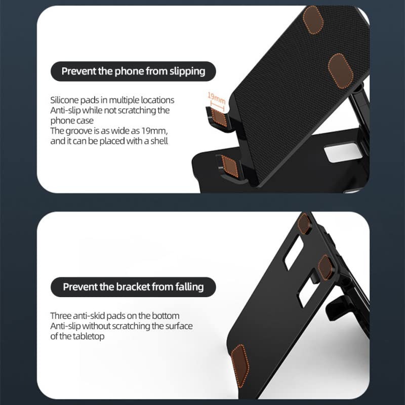 Phone holder with anti-slip features on a dark background