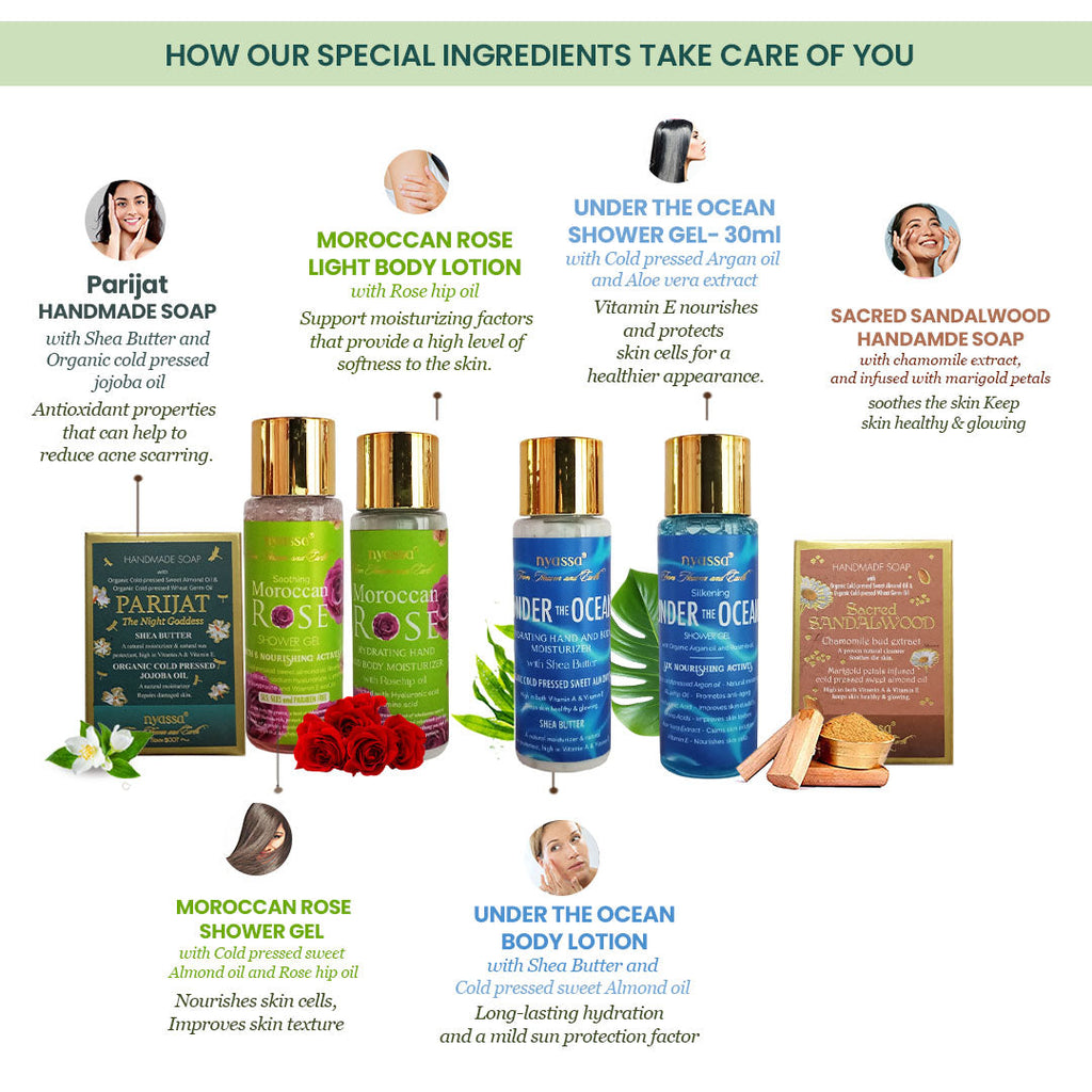 Nyassa Scented Serenity Wooden Gift Set 6 pcs