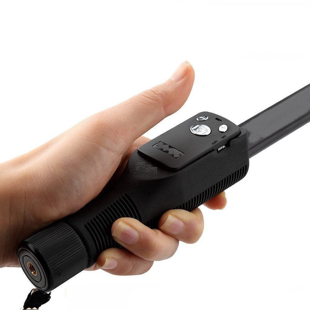 durReey Selfie Stick with Bluetooth Remote, Extendable Up to 113.5 CM, Black